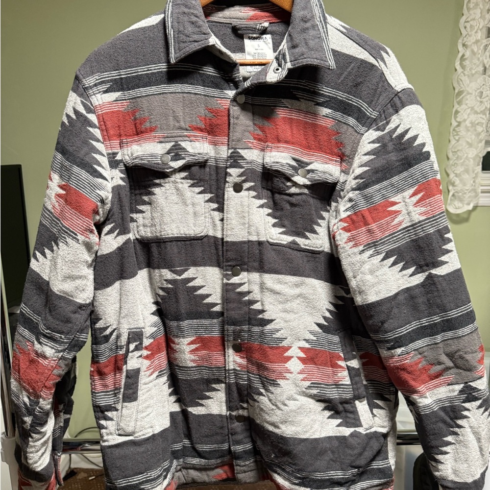 Sonoma - Men's Patterned Jacket - Red, Gray, White